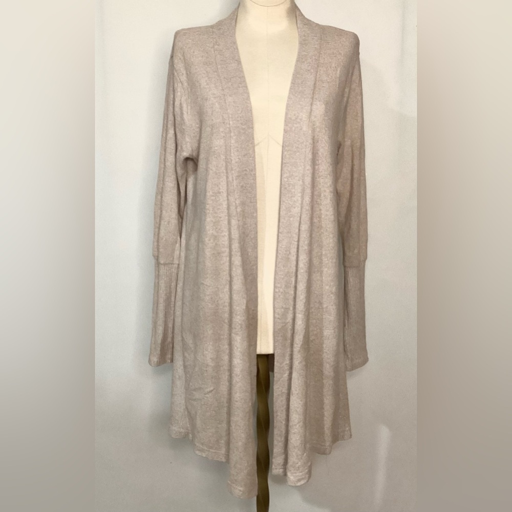 Poof Apparel Creamy Beige Lt Brown Juniors Cardigan Size S
